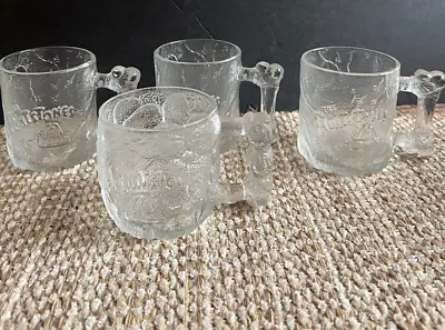 McDonalds Flintstones Glass Mug Cups RocDonalds Set Of 4 Vintage 1993 • $30.60