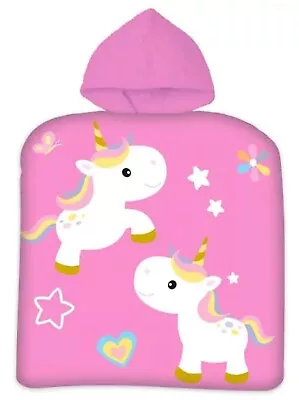 Unicorn Baby Girl Toddler Pink Hooded Beach Towel • £10.99