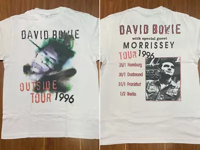 1996 David Bowie And Morrissey Outside Tour T-Shirt S-5XL White Short Sleeves • $9.99
