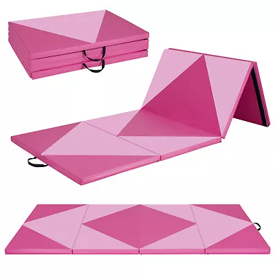 Gymnastics Gym Mat 4-Panel Folding Lightweight Gymnastics Tumbling Mat With Hook • $109.99