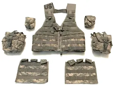MOLLE II US Army Tactical FLC Vest / Chest Rig QRF Vest W/ 6 Pouches ACU NICE • $39.88