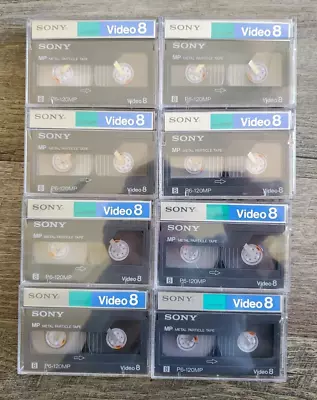 Lot Of 8 Used Sony 8mm Metal P6-120MP Camcorder Tapes Home Video 8 Genuine • $19.95
