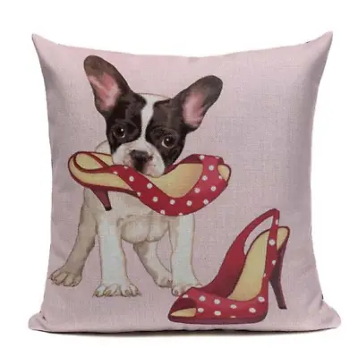 $19.16 • Buy Boston Terrier B9 High Heels Polka Dots Cushion Pillow Cover Pet French Bulldog 