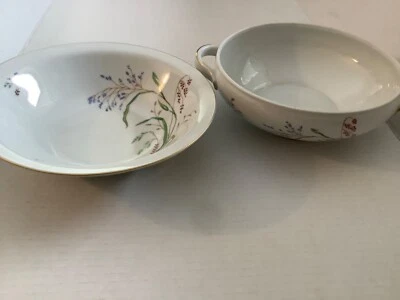 $36 • Buy Eschenbach Bavaria China 9” Serving Bowl & 8” Casserole Dish Gold Trim F243