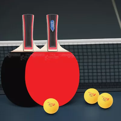 $25.50 • Buy Table Tennis 2 Player Set 2 Table Tennis Bats Rackets With 3  Pong K8Q0