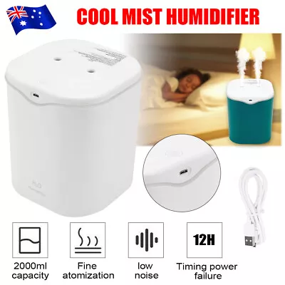 $20.85 • Buy USB Ultrasonic LED Air Humidifier Purifier Aroma Oil Cool Mist Diffuser 2000mL 