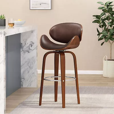 Candler Mid-Century Modern Upholstered Swivel Barstool • $145.81