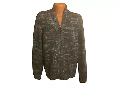 Vince Men’s Heather Grey Marl Wool Yak Full Zip Cardigan Sweater Size L Pockets • $79.50