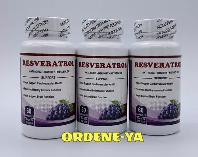 Resveratrol 180 Capsules Antioxidante Moinsage Anti-Aging Immune Metabolism  • $22