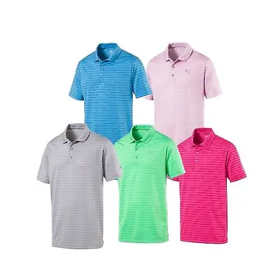 NEW PUMA Mens Golf Shirt ROTATION Stripe Polo • $22.99