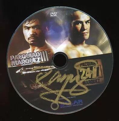 MANNY PACQUIAO SIGNED AUTO Vs Marquez 3 DVD Gold Ink Rare Memorabilia W/ COA • $80