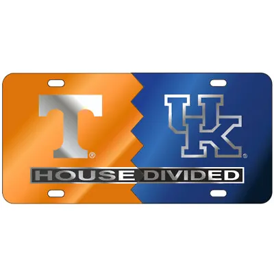 TENNESSEE VOLS / KENTUCKY WILDCAT Mirrored HOUSE DIVIDED License Plate / Car Tag • $29.95