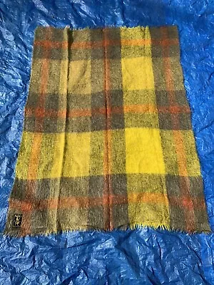 Vintage Royal Scot Samuel Tweed Mohair Wool Throw Blanket 48” X 64” Plaid • $59.99