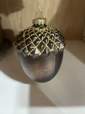 Vintage Large Glass Acorn Ornament • $18