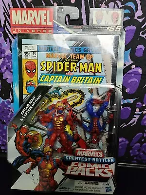 Marvel Universe Greatest Battles Spider-man & Captain Britain Comic Pack Hasbro • $26