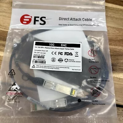 FS 100G QSFP28 Passive Direct Attach Copper Twinax Cable 1.5m (5ft) 116122 • $15