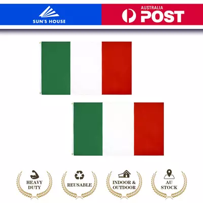 2PCS 2x3FT Italy Italian Polyester Flag Heavy Duty Banner Grommet Fade Resistant • $19.99