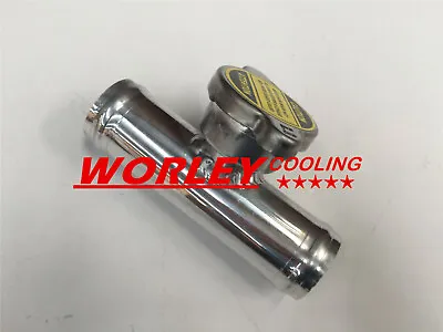 32mm 1-1/4  OD Alloy Inline Radiator Pipe Filler Neck&Free 1.1 BAR Cap 90 Degree • $22.50