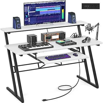 Armocity 47'' Music Studio Desk With Power Outlet Studio Desk For Music Product • $230.11