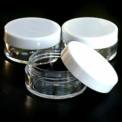 £3.39 • Buy 10ml 10g Plastic Sample Pot Jar Glitter Make Up Cosmetic Art Cream Travel Jfw