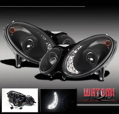 07 08 09 Mercedes-benz E-class W211 Drl Led Projector Headlights Lamp Black E280 • $373.95