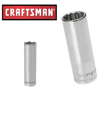 Craftsman Socket  1/4 & 3/8  Drives Deep - 6 & 12 Pt - NEW - Buy 2 Get 1 Free • $10.95