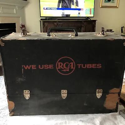 $59 • Buy Large Red & Black RCA, Vintage Radio TV Vacuum Tube Valve Caddy Carrying Case