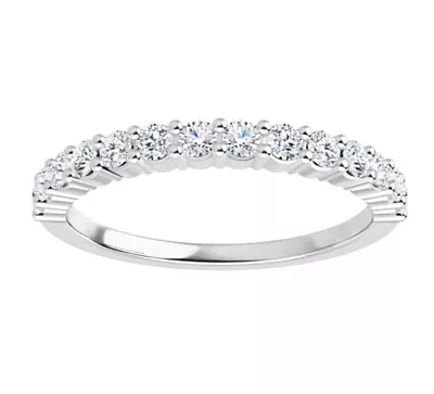 1.25 Ct Round Moissanite Colorless Semi Eternity Wedding Band Ring • $1299