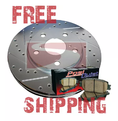 Corvette C5 97-04 FRONT Drill Slot Brake Rotors + POSI QUIET Ceramic Pads • $220.48