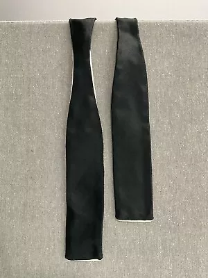 Rare Brooks Brothers Solid Black With White Tip Design Self Tie Bow Tie Silk NEW • $24.99