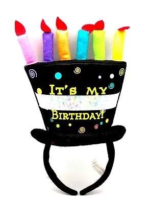 PretendEars Headband Fun Party Costume Celebration Happy Birthday Cake Top Hat B • $13.99