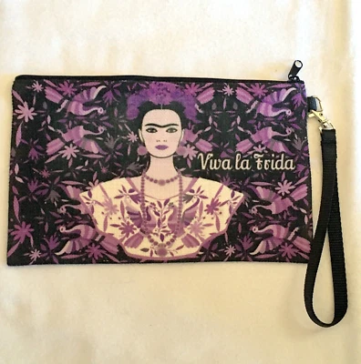$16.99 • Buy Frida Kahlo Zippered Wristlet, Cosmetic, Makeup, Grab & Go Bag, Sublimated, Gift