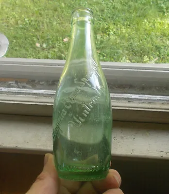 VIRGINIA ETNA SPRINGS CO VINTONVA GREEN 1920s BOWLING PIN SHAPE SODA BOTTLE • $29