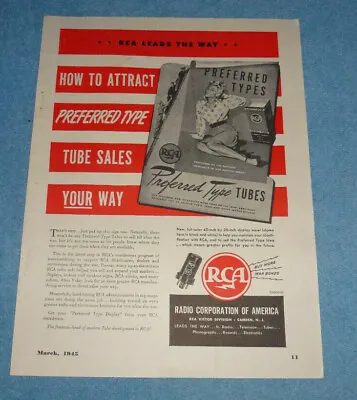 Antique 1945 Ad RCA Radio Corporation Tube Sales + James Millen Cathode Ray • $13.11