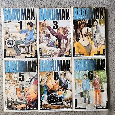 Bakuman Manga Lot Of 6 Paperback English Shonen Jump Vols 1 3 4 5 6 8 • $9.99