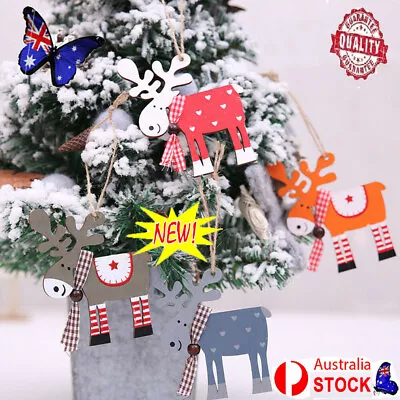 Gifts Wooden Ornaments Christmas Decoration Xmas Tree Hanging Elk Pendant CZ • $8.96