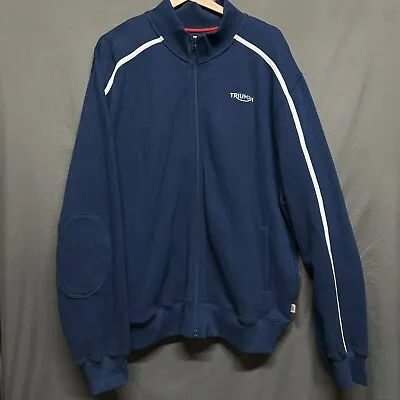 Triumph Motorcycle Speed Record Navy Blue Zip Up Jacket Men's Size Xxxl • $50