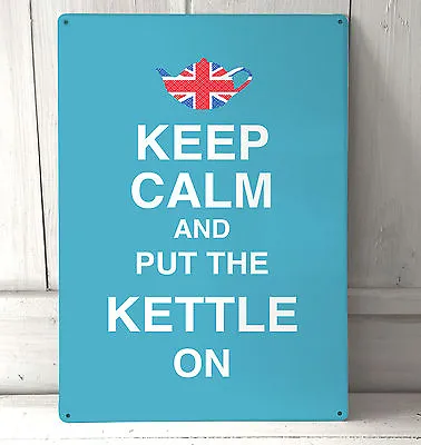 Keep Calm And Put The Kettle On Union Jack Teapot British A4  Metal Sign • £12.99