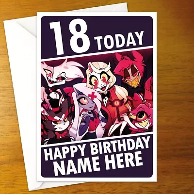 HAZBIN HOTEL Personalised Birthday Card - Tv Series Musical Vaggie Alastor • £3.79