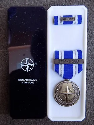 Genuine Nato Medal For Ntm - Iraq In Named Box Of Issue - Excellent Condition • £25