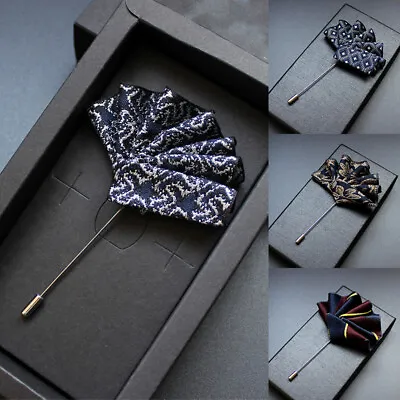 Men's Suit Pocket Towel Shirt Flower Brooch Lapel Pins Dress Wedding Accessories • £3.11