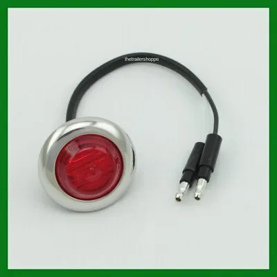 Maxxima Marker Clearance 6 LED Light 1-1/4  Red With Stainless Chrome Bezel • $14.50