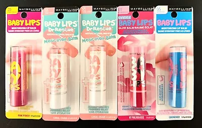 5 Maybelline Baby Lips - 2 Coral Crave 1 Quenched 1 Pink Punch 1 My Pink • $18