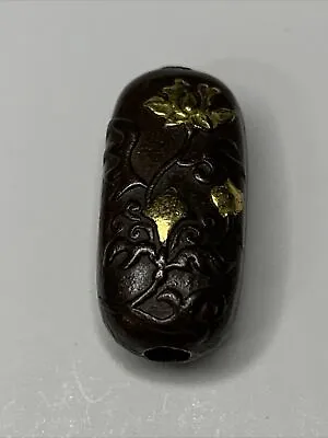 Antique Ojime Gold Flower Buds Bead Meiji Japan Netsuke Inro Metal Signed • £482.09