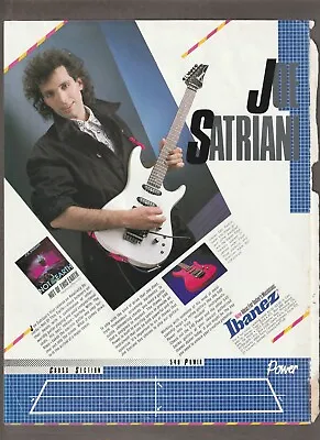 1988 JOE SATRIANI IBANEZ Magazine AD ~NOT Of THIS EARTH~ 540 Radius SABER/POWER • $19.96