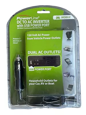 Mobile Power Line DC To AC Inverter 120 Volt 200 400 Watts W USB Car RV Boat NIB • $29.49