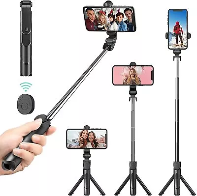 Selfie Stick Tripod Bluetooth Wireless Remote Stand For IPhone 13/12/11 Pro Max • £5.99