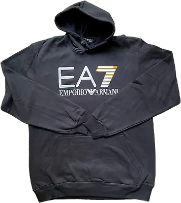 Emporio Armani EA7 Hooded Sweatshirt With Over Sized Chest Logo For Men • £25.49