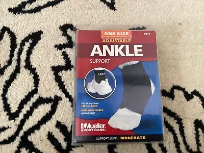 Mueller Adjustable Ankle Support Black - One Size Fits Most 6511 Moderate • $15