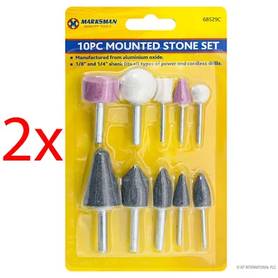 £5.99 • Buy 2 X 10pc Stone Bit Set Grinding Mounted Router Grinder Drill Craft Metal Tool